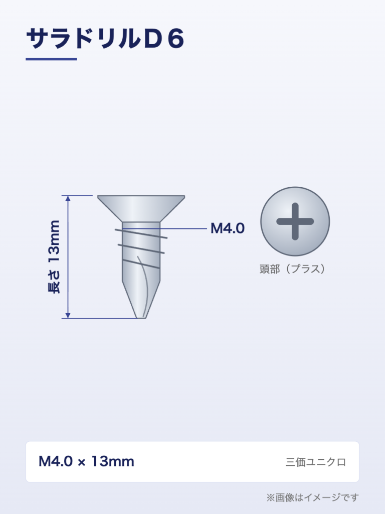 サラドリルＤ６ M4.0×13（イメージ）